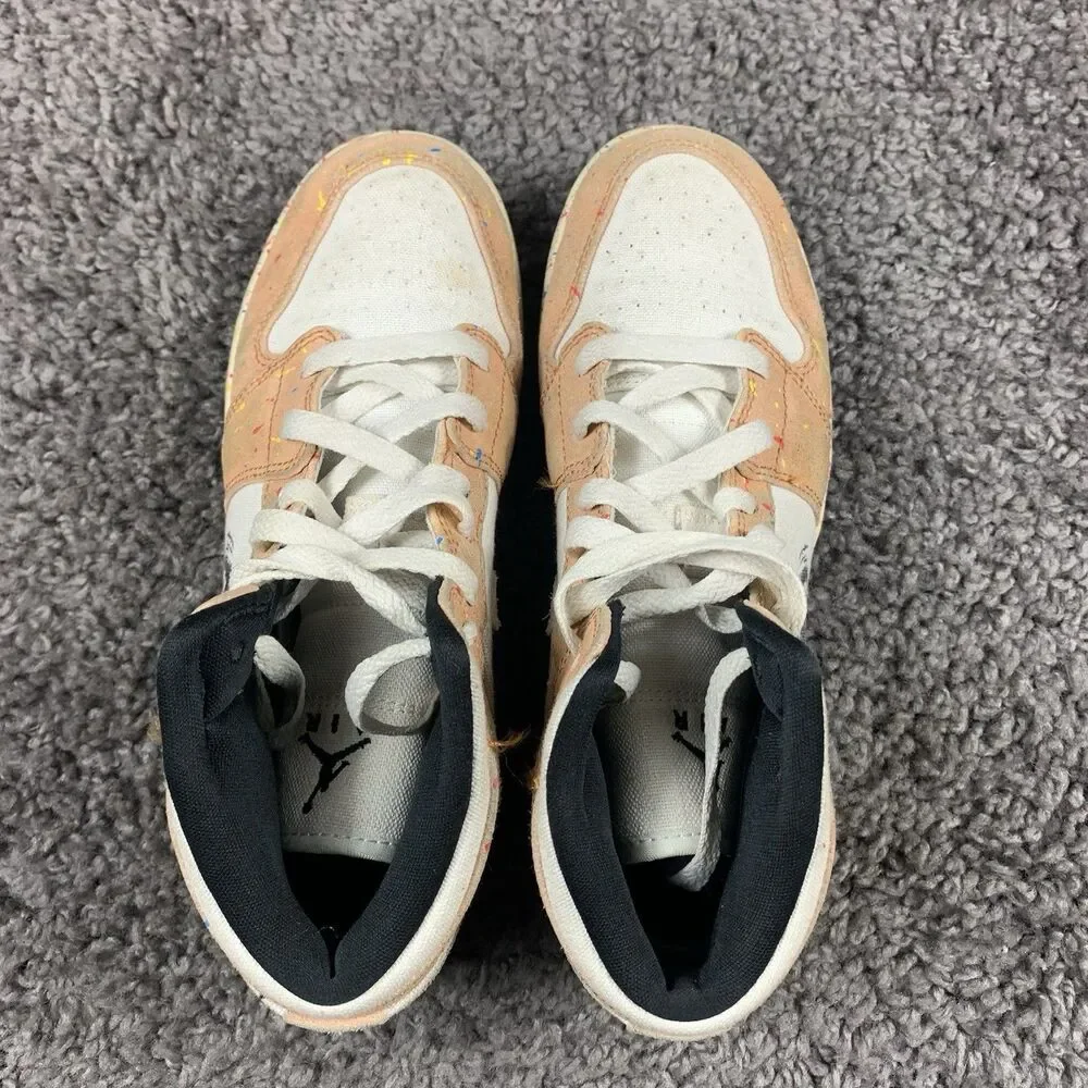 Nike Air Jordan 1 Mid SE Brushstroke DA8006-100 GS Size 6 Youth